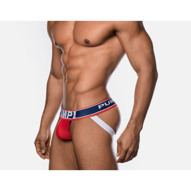 Load image into Gallery viewer, PUMP Fever Jock Strap Red Blue
