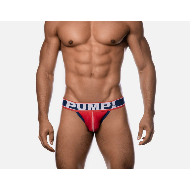 Load image into Gallery viewer, PUMP Fever Jock Strap Red Blue
