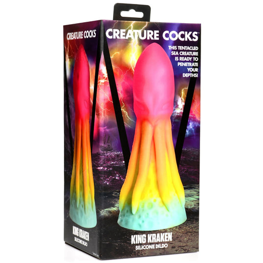 Creature Cocks King Kraken Silicone Dildo Rainbow