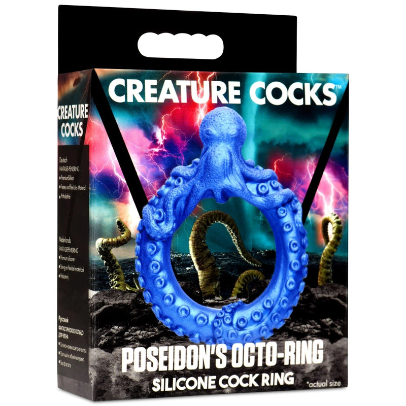 Load image into Gallery viewer, Creature Cocks Poseidon&#39;s Octo-Ring Silicone Cock Ring Blue
