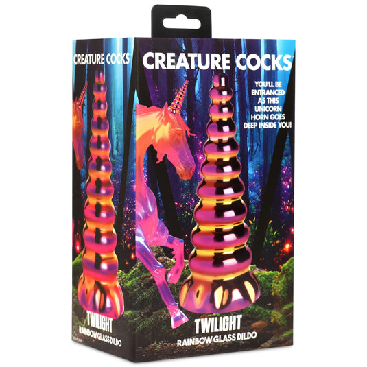 Creature Cocks Twilight Glass Butt Plug Rainbow