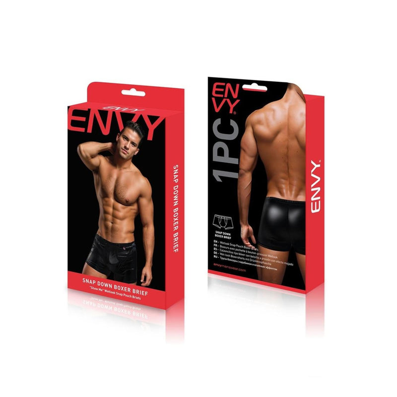 Load image into Gallery viewer, Envy Snap Down Boxer Brief Black
