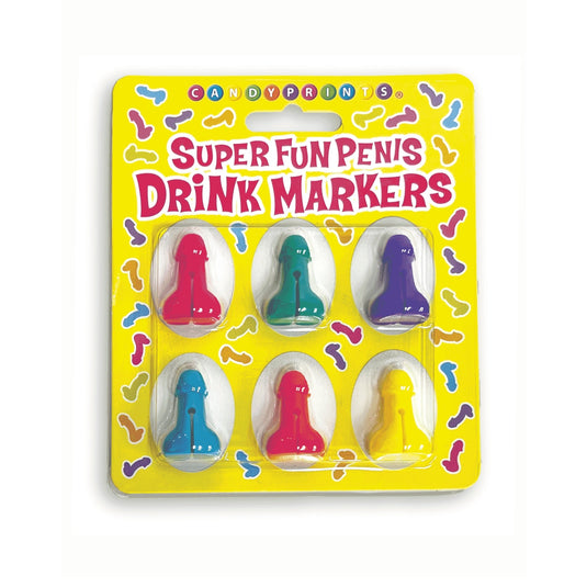 Little Genie Super Fun Penis Cocktail Markers 6 Pack