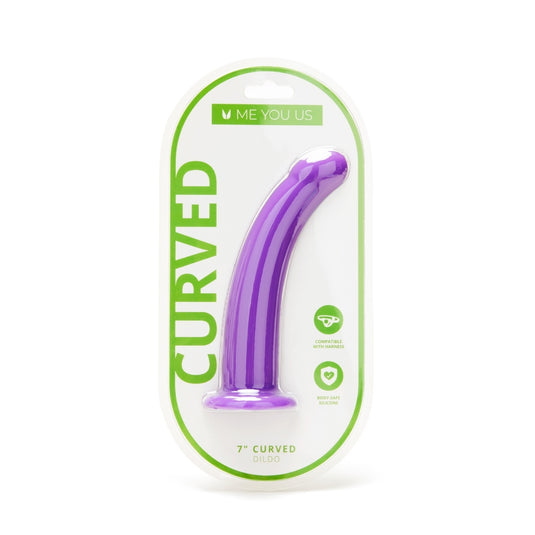 Me You Us Curved Dildo Purple 7 Inch