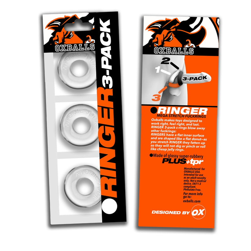 Load image into Gallery viewer, Oxballs Ringer Cock Ring 3 Pack Clear
