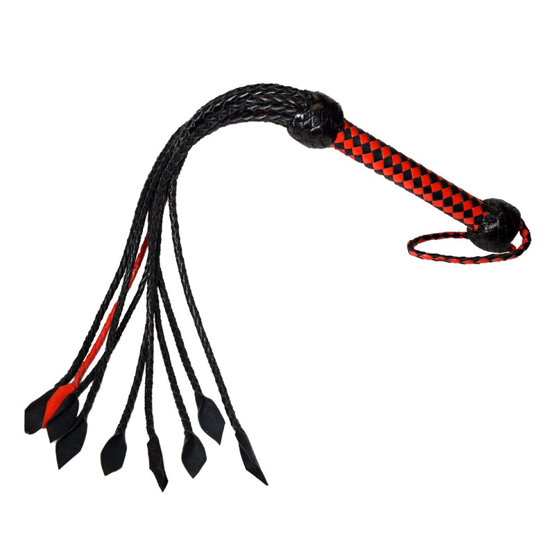 Load image into Gallery viewer, Prowler RED Short Handle Red &amp; Black Flogger
