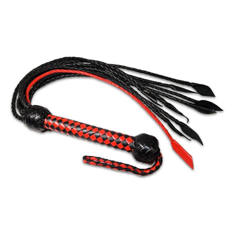 Load image into Gallery viewer, Prowler RED Short Handle Red &amp; Black Flogger
