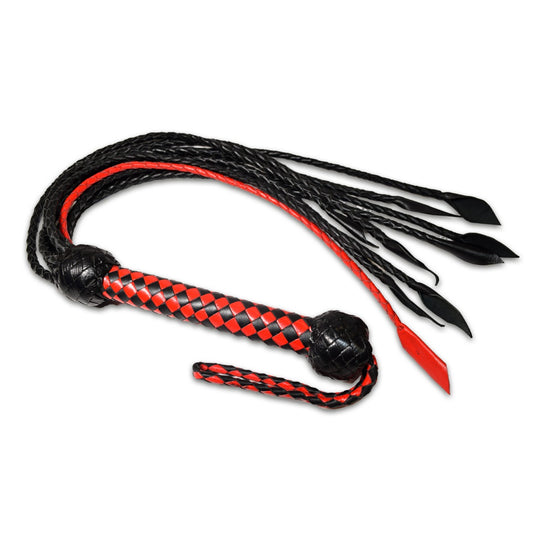 Prowler RED Short Handle Red & Black Flogger