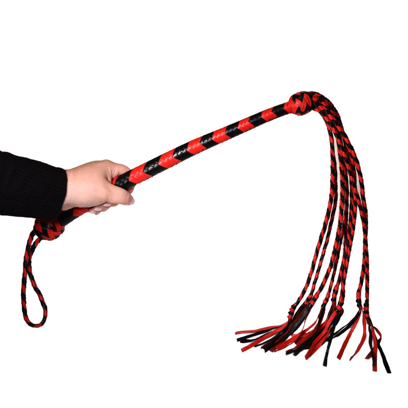 Load image into Gallery viewer, Prowler RED Long Handle Red &amp; Black Flogger
