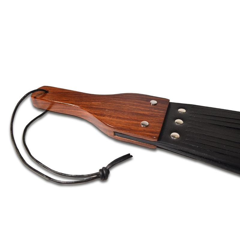 Load image into Gallery viewer, Prowler RED Leather &amp; Wood Fringe Paddle
