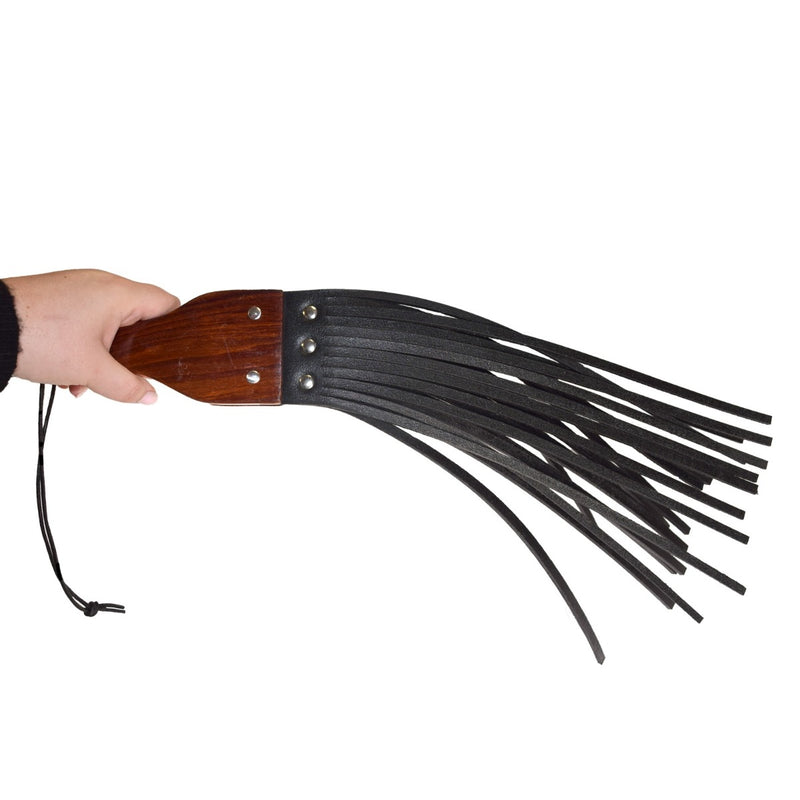 Load image into Gallery viewer, Prowler RED Leather &amp; Wood Fringe Paddle
