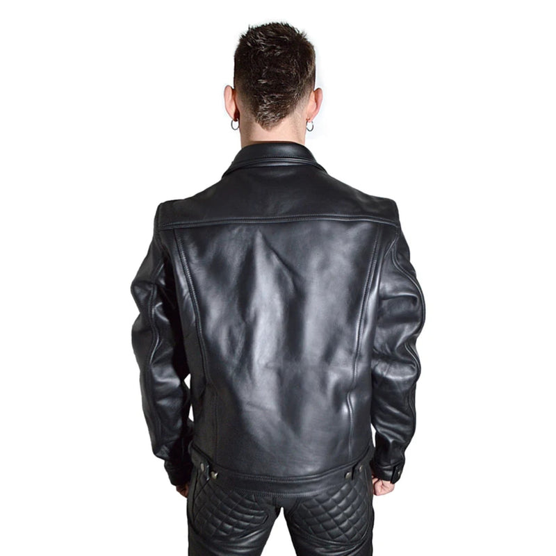 Load image into Gallery viewer, Prowler RED Leather Trucker Jacket Black
