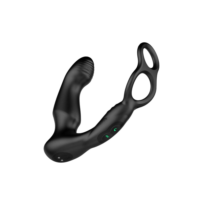 Load image into Gallery viewer, Nexus Simul8 Wave Dual Anal &amp; Perineum Cock &amp; Ball Toy Black
