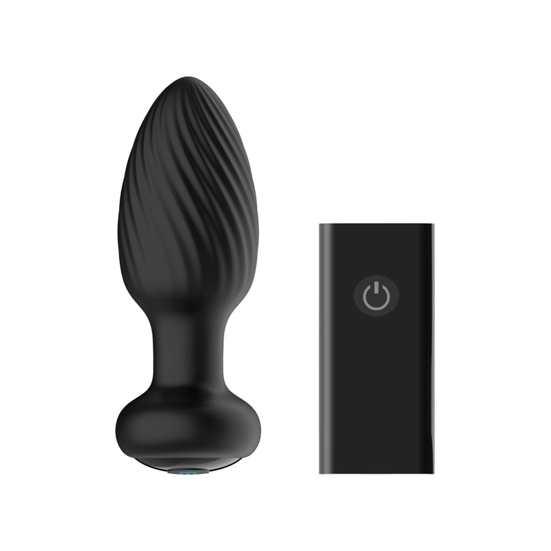 Load image into Gallery viewer, Nexus Tornado Rechargeable Rotating &amp; Vibrating Butt Plug Black
