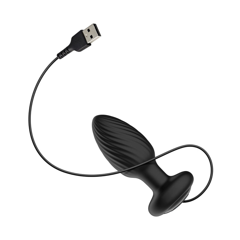 Load image into Gallery viewer, Nexus Tornado Rechargeable Rotating &amp; Vibrating Butt Plug Black
