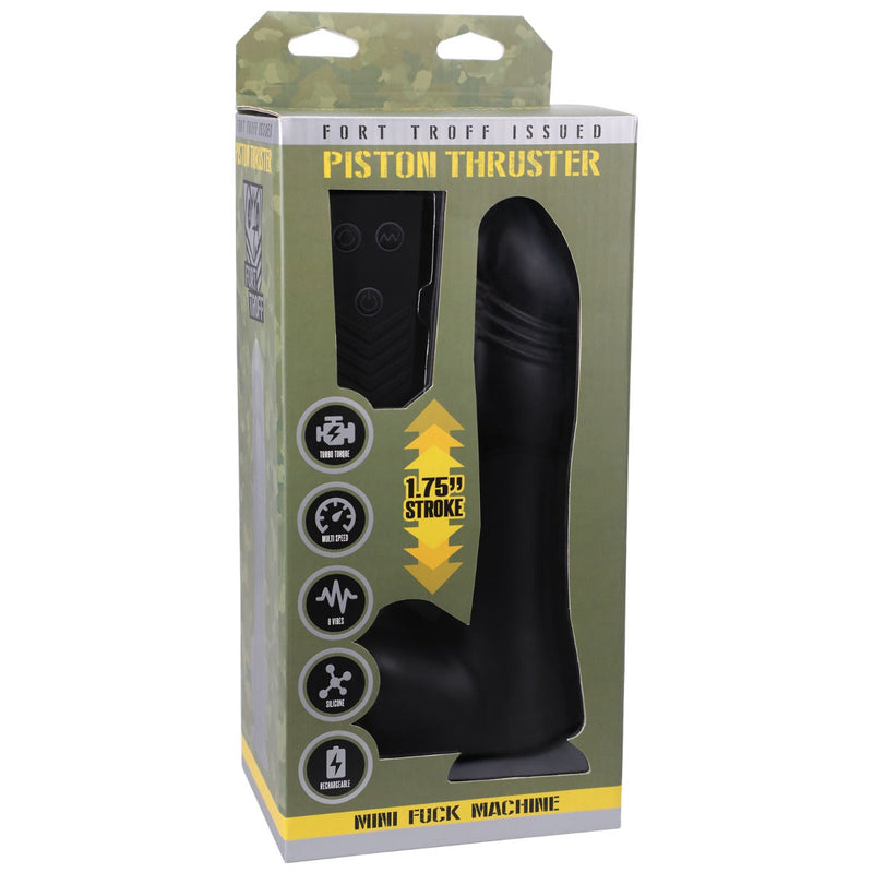 Load image into Gallery viewer, Fort Troff Piston Thruster Mini Fuck Machine Dildo Silicone Black
