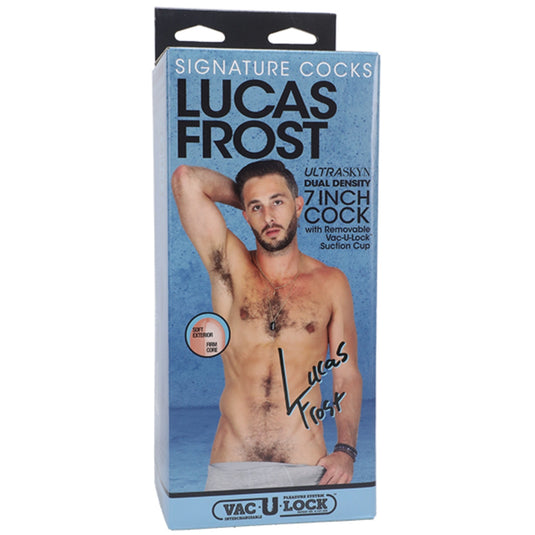 Signature Cocks Lucas Frost Ultraskyn Vac-U-Lock Dildo Pink 7 Inch