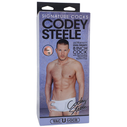 Signature Cocks Codey Steele Ultraskyn Vac-U-Lock Dildo Pink 8 Inch