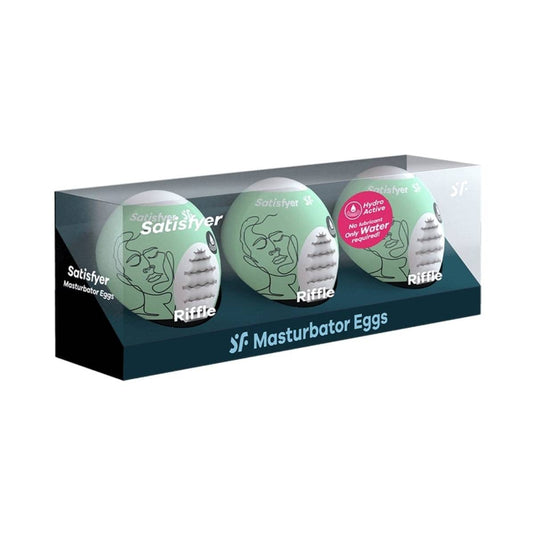 Satisfyer Masturbator Egg 3 Pack Riffle Light Green