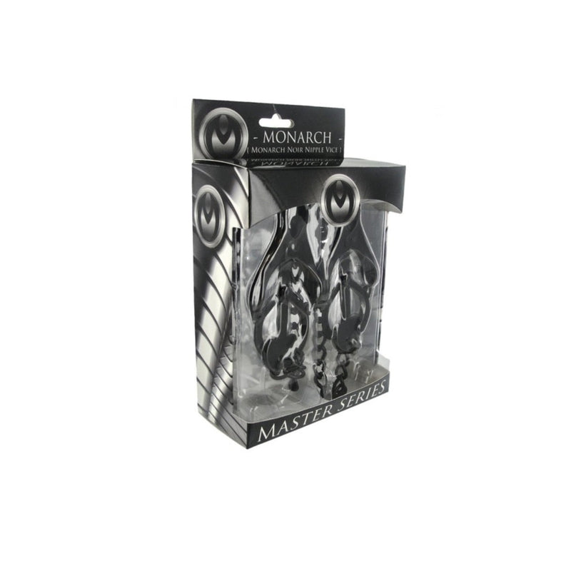 Load image into Gallery viewer, Master Series Monarch Noir Nipple Vice Clamps Black
