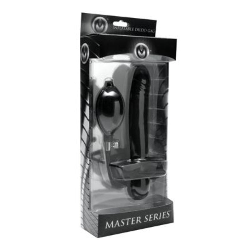 Load image into Gallery viewer, Master Series Inflatable Gag With Dildo Black
