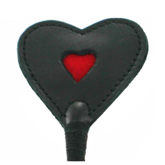 Strict Leather Heart Tip Crop Black