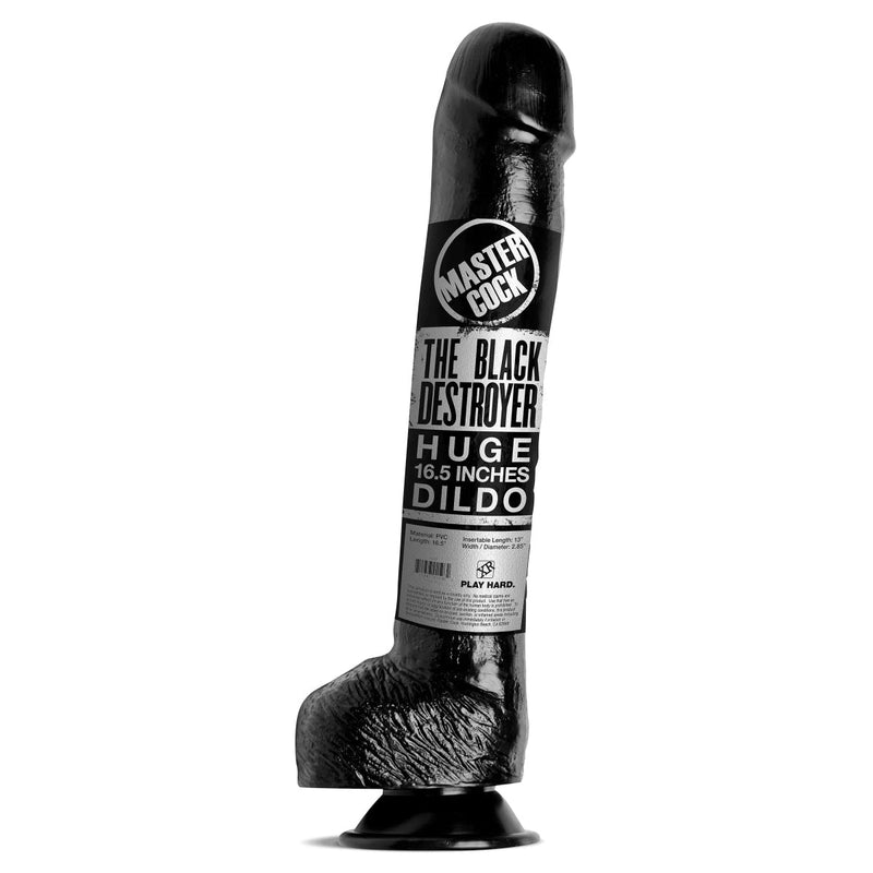 Load image into Gallery viewer, Master Series The Black Destroyer Huge Dildo Black 16.5 Inch
