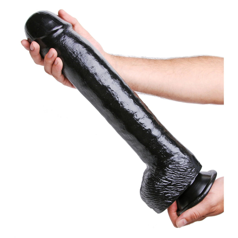 Load image into Gallery viewer, Master Series The Black Destroyer Huge Dildo Black 16.5 Inch
