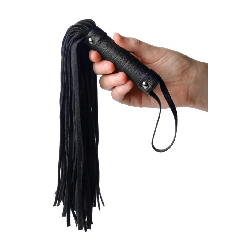 Load image into Gallery viewer, Strict Pleather Pleasure Mini Flogger Black
