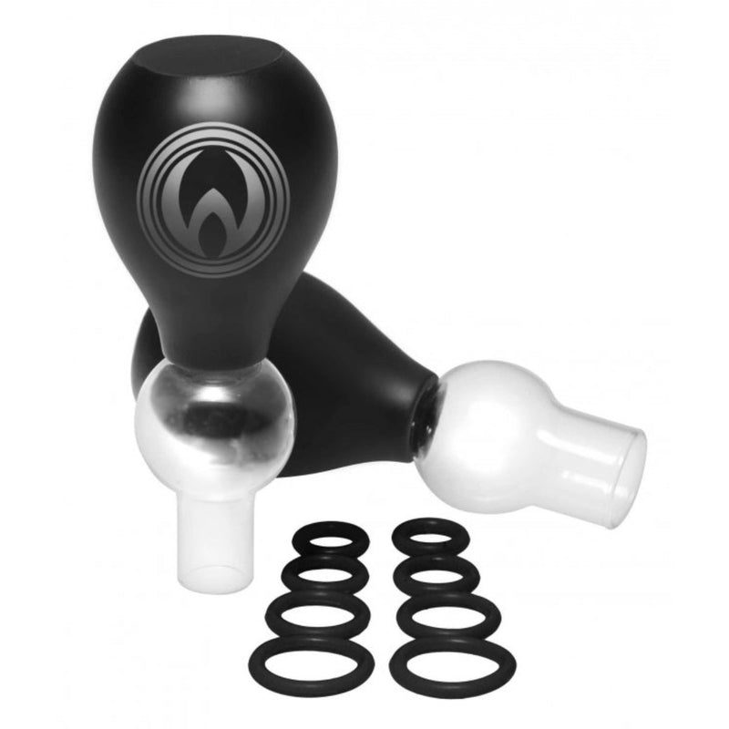 Load image into Gallery viewer, Master Series Nipple Amplifier Enlargement Bulbs With O Rings Black
