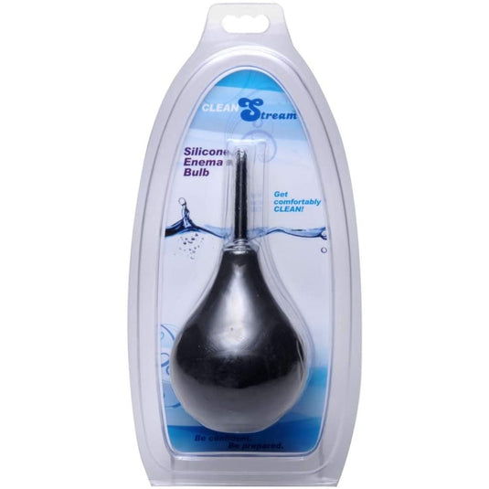 Cleanstream Thin Tip Silicone Enema Bulb Douche Black - Simply Pleasure