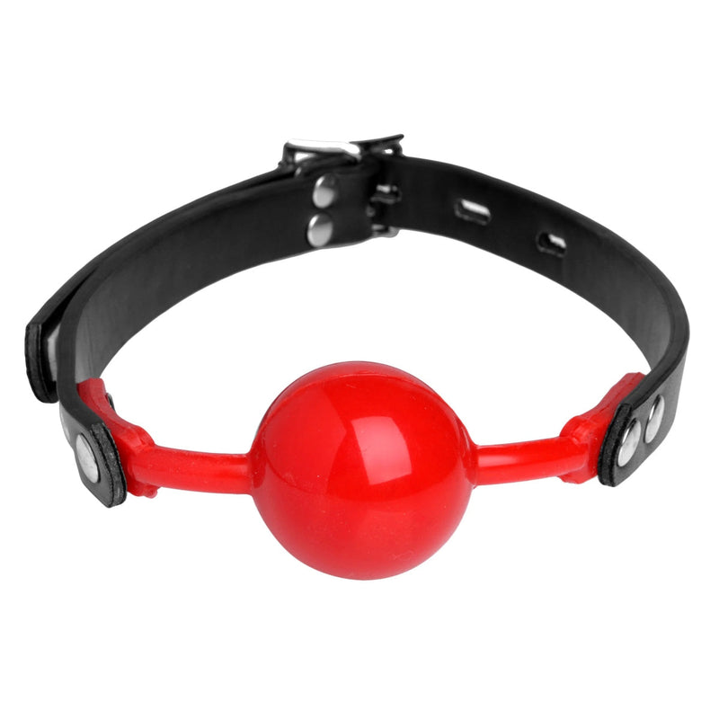 Load image into Gallery viewer, Master Series The Hush Gag Silicone Comfort Ball Gag Red Black
