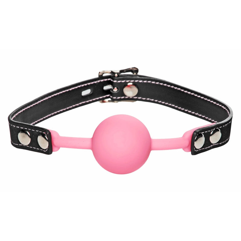 Load image into Gallery viewer, Frisky Glow Gag Glow In The Dark Silicone Ball Gag Pink Black
