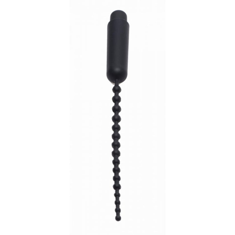 Load image into Gallery viewer, Master Series Dark Rod Vibrating Beaded Silicone Sound Black

