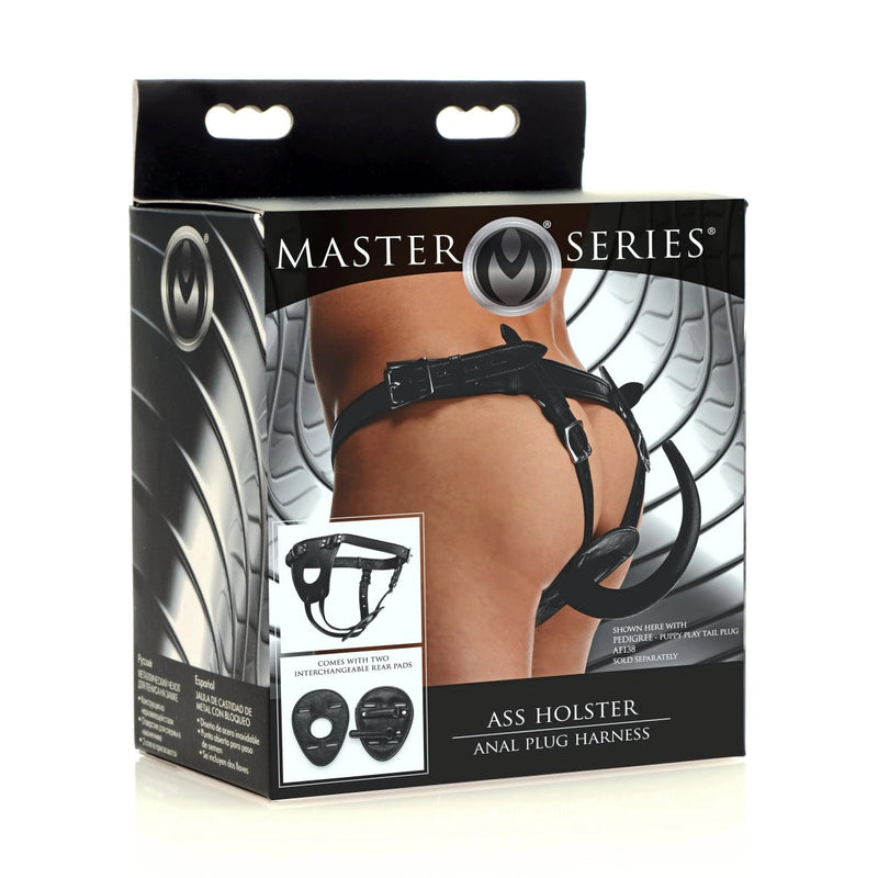 Load image into Gallery viewer, Master Series Ass Holster Butt Plug Harness Black
