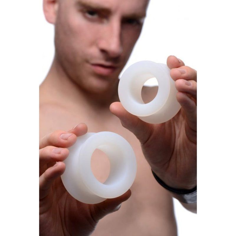 Load image into Gallery viewer, Master Series Stretch Master 2 Piece Training Silicone Ass Grommet Set White
