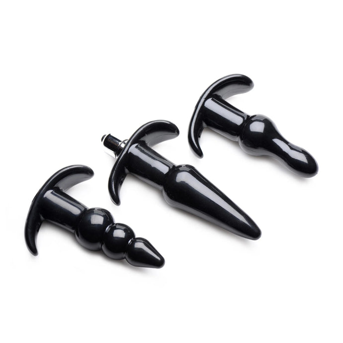 Frisky Thrill Trio Noir Butt Plug Set 3 Pack Black