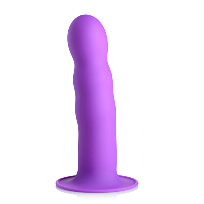 Squeeze-It Squeezable Wavy Dildo Purple 7.2 Inch