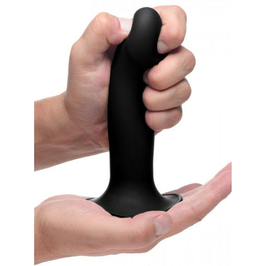 Squeeze-It Squeezable Phallic Dildo Black 6.75 Inch