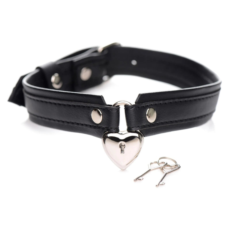 Load image into Gallery viewer, Strict Locking Heart Collar Black Silver
