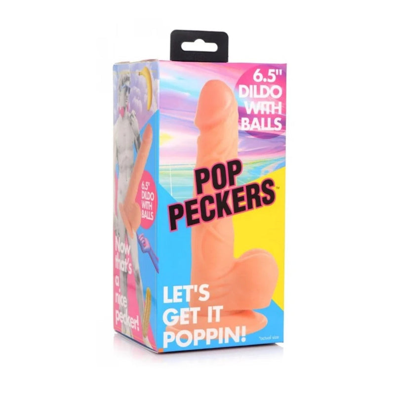 Load image into Gallery viewer, Pop Peckers Dildo With Balls Light Pink 6.5 Inch
