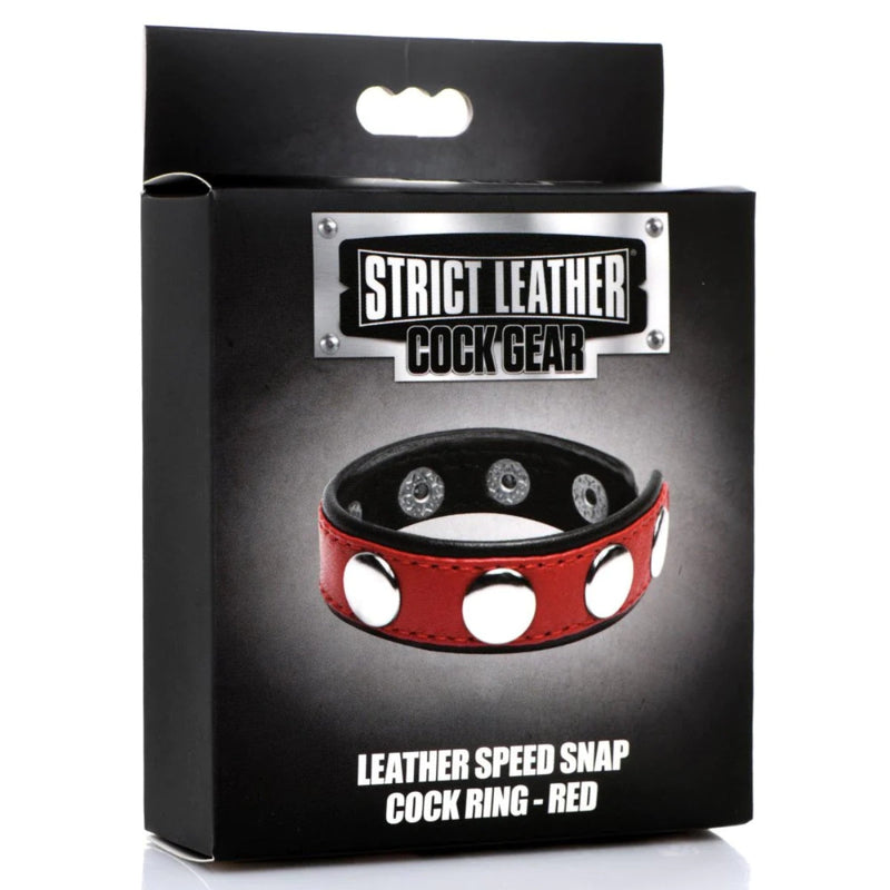 Load image into Gallery viewer, Strict Leather Cock Gear Leather Speed Snap Cock Ring Red
