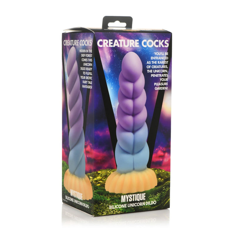 Load image into Gallery viewer, Creature Cocks Mystique Silicone Unicorn Dildo Purple Blue Orange - Simply Pleasure
