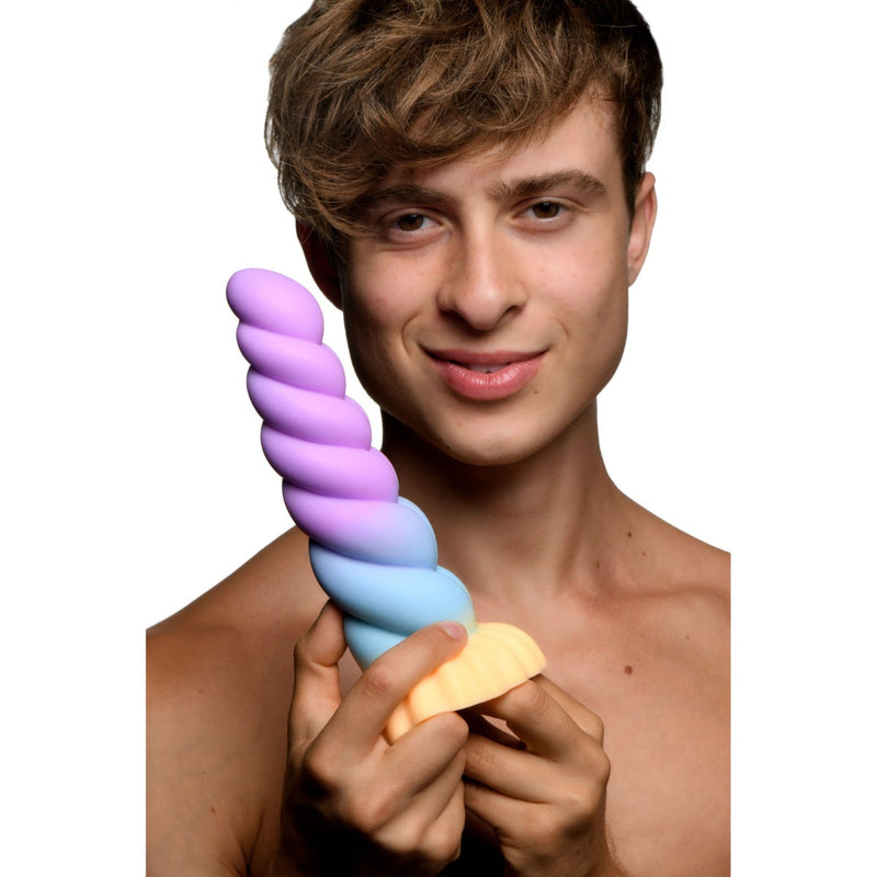 Load image into Gallery viewer, Creature Cocks Mystique Silicone Unicorn Dildo Purple Blue Orange - Simply Pleasure
