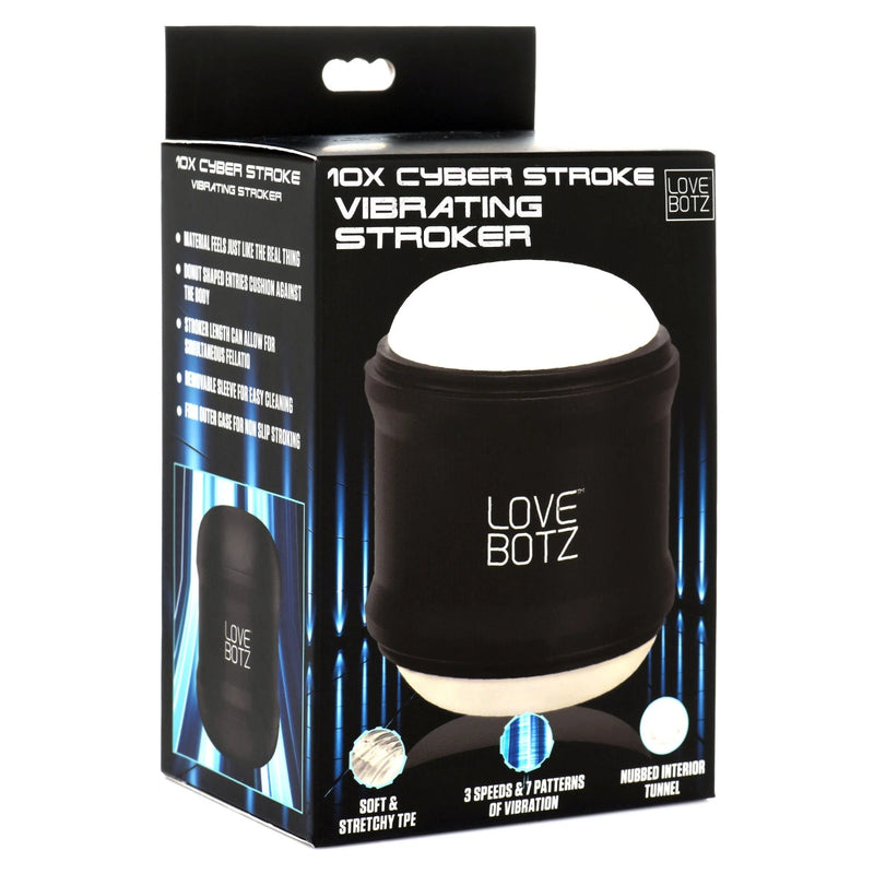 Load image into Gallery viewer, LoveBotz 10X Cyber Stroke Vibrating Stroker Black Clear
