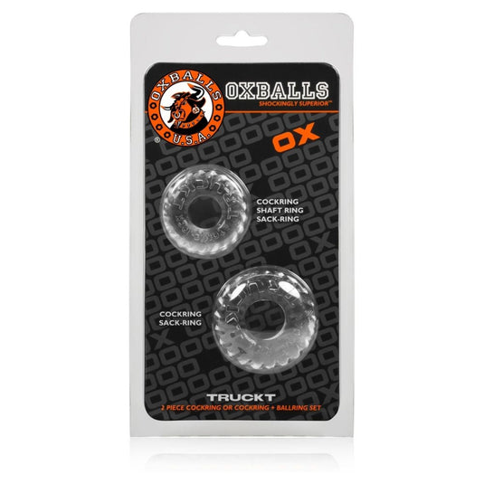 Oxballs Truckt Cock Ring 2 Pack Clear