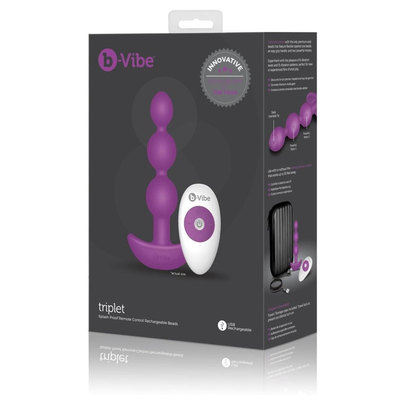 Load image into Gallery viewer, b-Vibe Triplet Remote Control Anal Beads Fucshia
