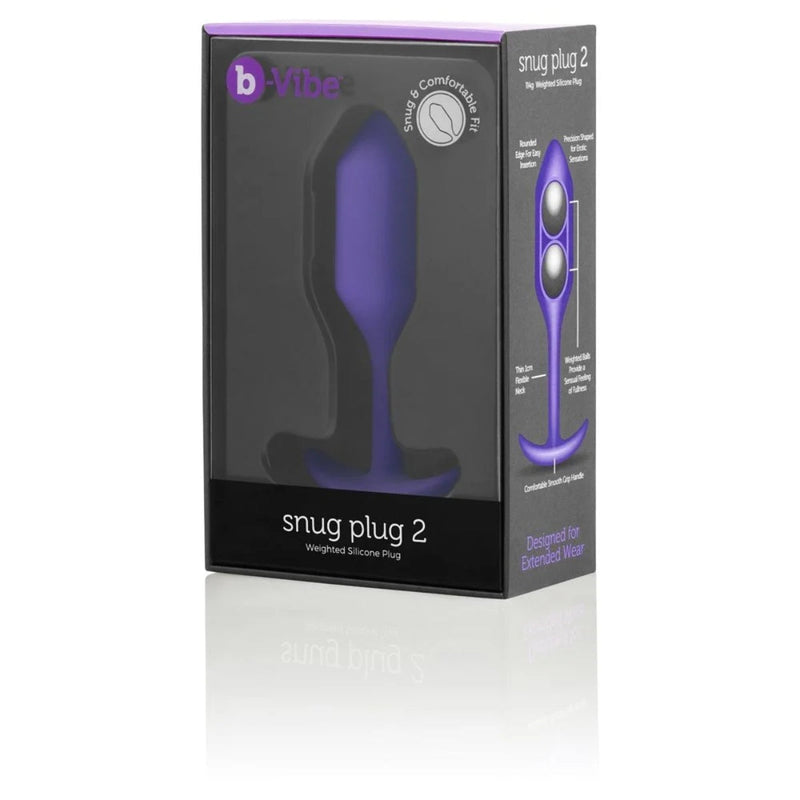 Load image into Gallery viewer, b-Vibe Snug Plug 2 Weighted Silicone Butt Plug Purple
