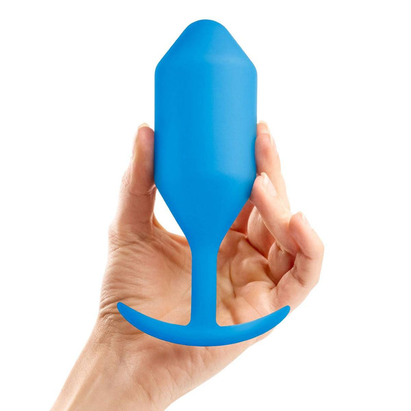 Load image into Gallery viewer, b-Vibe Snug Plug 5 Weighted Silicone Butt Plug Blue - Simply Pleasure
