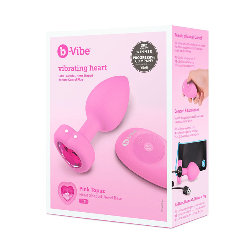 Load image into Gallery viewer, b-Vibe Vibrating Heart Butt Plug Pink Small Medium - Simply Pleasure
